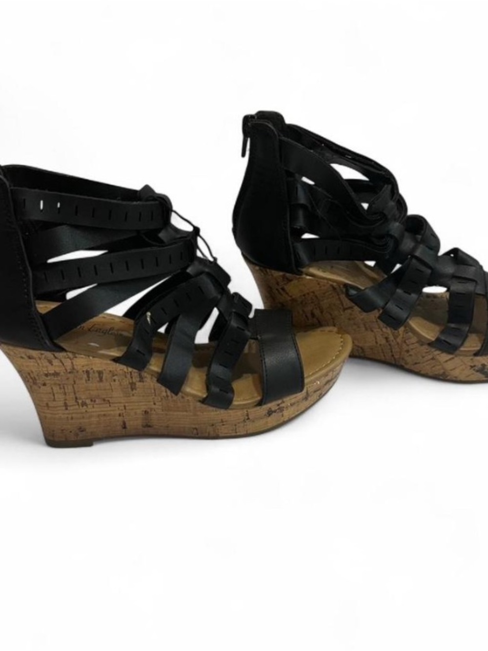Black Strappy Wedge Sandals - Women - Picture 2 of 7